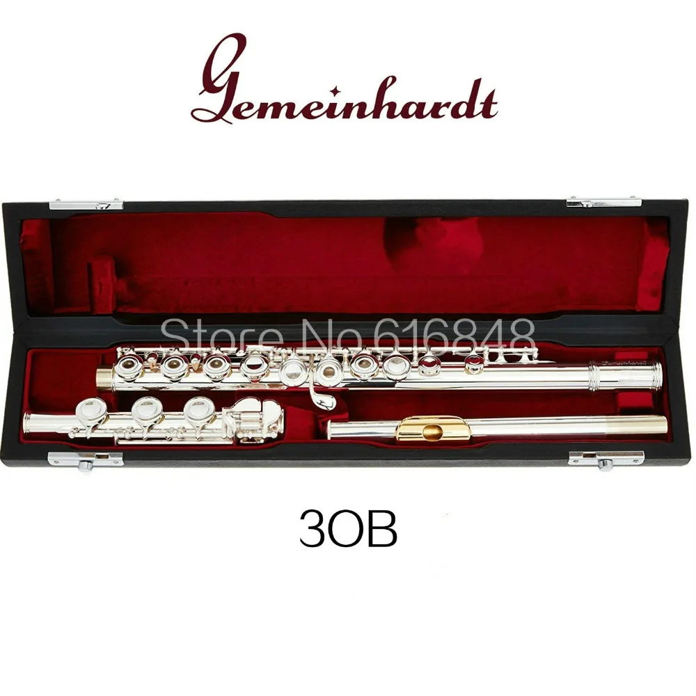 

Gemeinhardt 3OB / GLP Gold Lip Open Hole 17 Keys Flute Silver Plated Surface C Tune Flute Brand Musical Instrument With Case