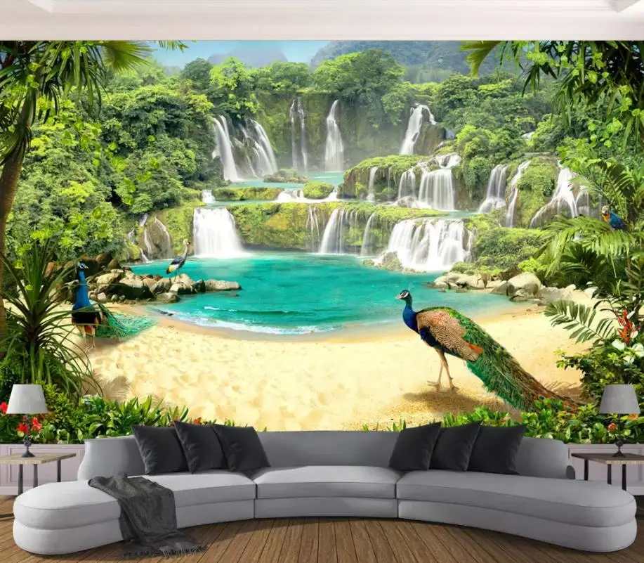 Фото 3D украшения для дома водопад озеро пейзаж фотообои спальни стены обои стен 5D