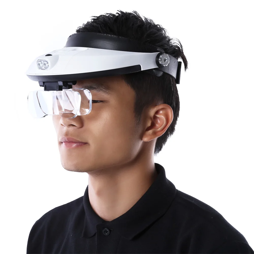 Magnifier Headband Eye Glass 2 LED Headlamp illuminated loupe Jewelry Repair Reading Magnifying Glass with 5 Replaceable lens
Magnifier Headband Eye Glass 2 LED Headlamp illuminated loupe Jewelry Repair Reading Magnifying Glass with 5 Replaceable lens