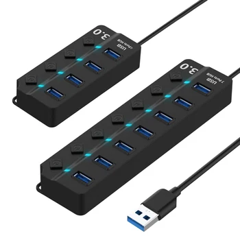 USB Hub 3.0 4 / 7 Port USB 3.0 Hub Splitter On/Off Switch High Speed 5Gbps USB Splitter for MacBook Laptop PC
USB Hub 3.0 4 / 7 Port USB 3.0 Hub Splitter On/Off Switch High Speed 5Gbps USB Splitter for MacBook Laptop PC