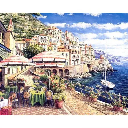 cioioil-W264 Coastal City Venice Vacation pictures by numbers,wall pictures,living room decoration,colorful scenery paint by numbers