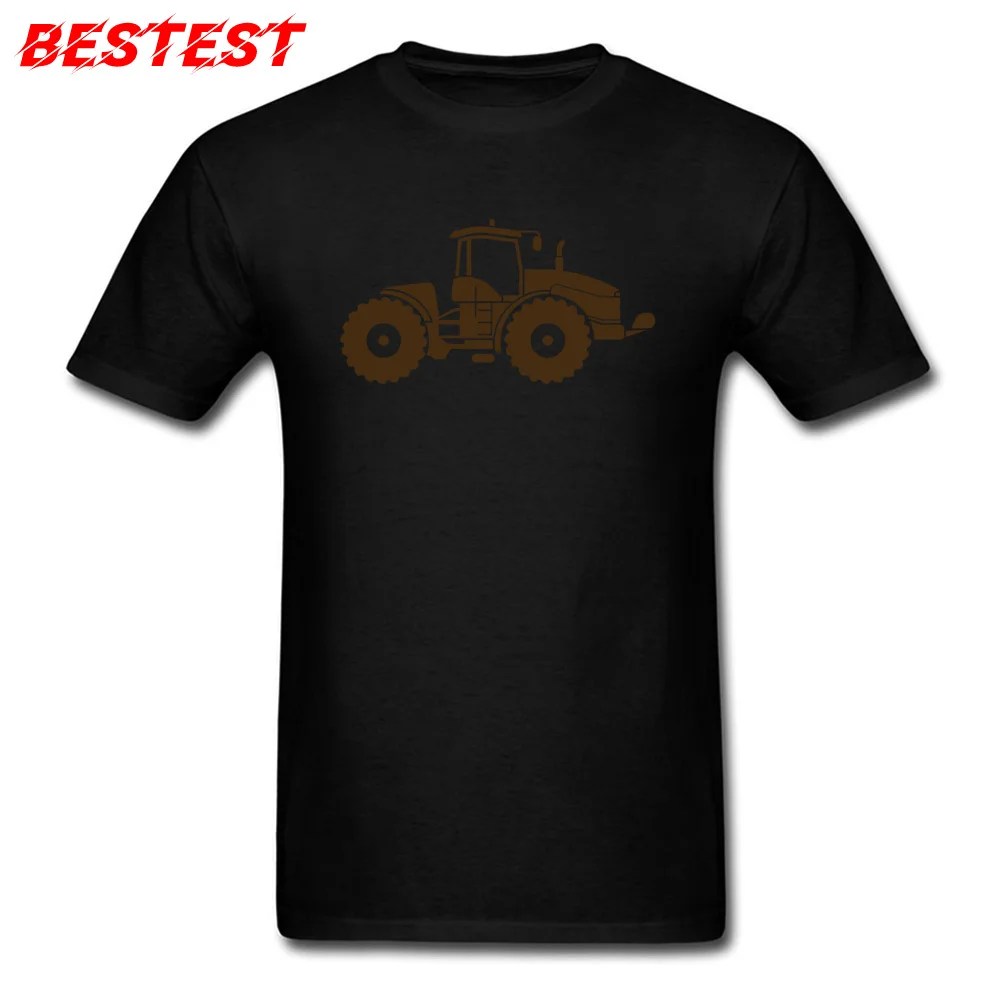 Comics agricultural farmer tractor Normal Short Sleeve Summer/Autumn Tees New Arrival O Neck All Cotton T-Shirt Men T-shirts agricultural farmer tractor black