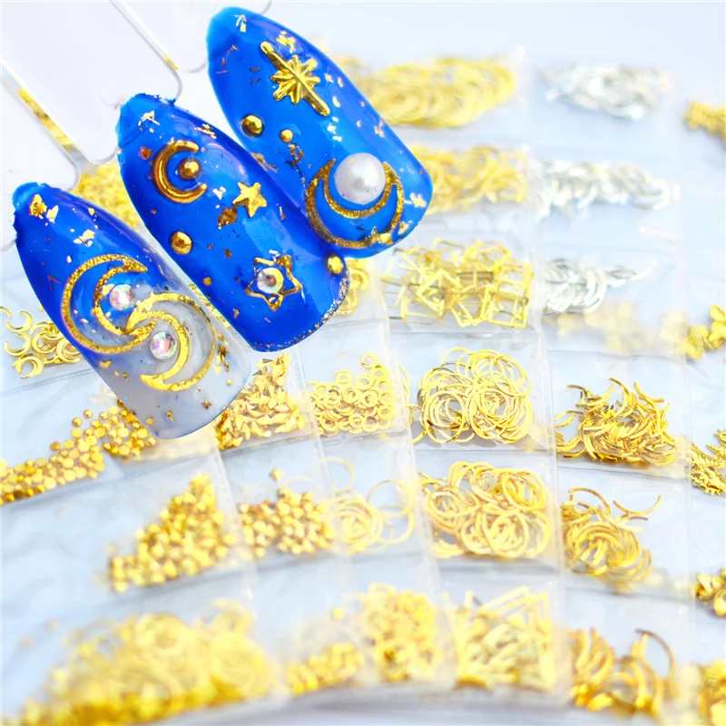 WUF Gold Silver Mixed Hollow Metal Frame 3D Nail Art Decorations Ocean Seashell Metallic Studs Rivets DIY Manicure Accessories
WUF Gold Silver Mixed Hollow Metal Frame 3D Nail Art Decorations Ocean Seashell Metallic Studs Rivets DIY Manicure Accessories
