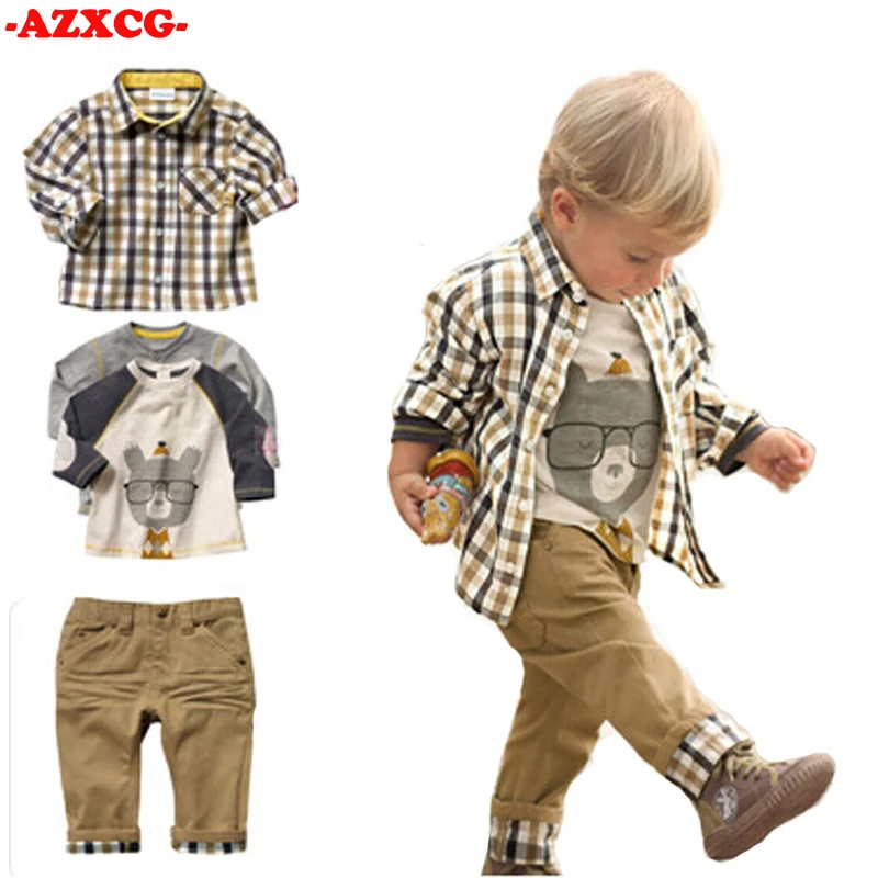New Boys Clothing Suit Kids 1-2-3-4-5 Years Baby Boys Spring Boy's 3Pcs Cotton Cartoon Print T-shirt +Plaid Shirt+Jeans
New Boys Clothing Suit Kids 1-2-3-4-5 Years Baby Boys Spring Boy's 3Pcs Cotton Cartoon Print T-shirt +Plaid Shirt+Jeans
