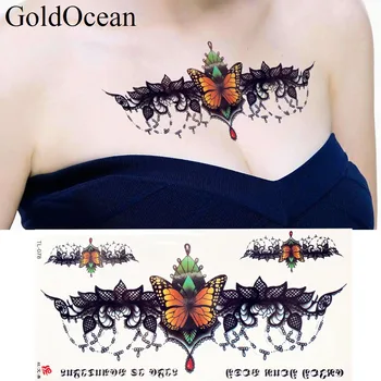 Lace Butterfly Jewel Pendant Temporary Tattoo Stickers Girl Body Chest Art Drawing Fake Tattoo Women Neck Waist Tatto Prom Paste
Lace Butterfly Jewel Pendant Temporary Tattoo Stickers Girl Body Chest Art Drawing Fake Tattoo Women Neck Waist Tatto Prom Paste