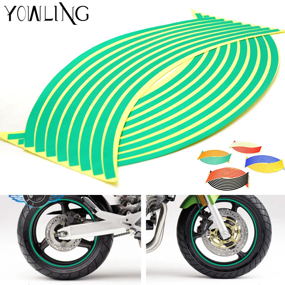 16 Strips Motorcycle Wheel Tire Rim Stickers Decals Decoration Stickers for Kawasaki Z250 Z300 Z650 Z750 Z800 Z900 Z1000 ER-6N
16 Strips Motorcycle Wheel Tire Rim Stickers Decals Decoration Stickers for Kawasaki Z250 Z300 Z650 Z750 Z800 Z900 Z1000 ER-6N