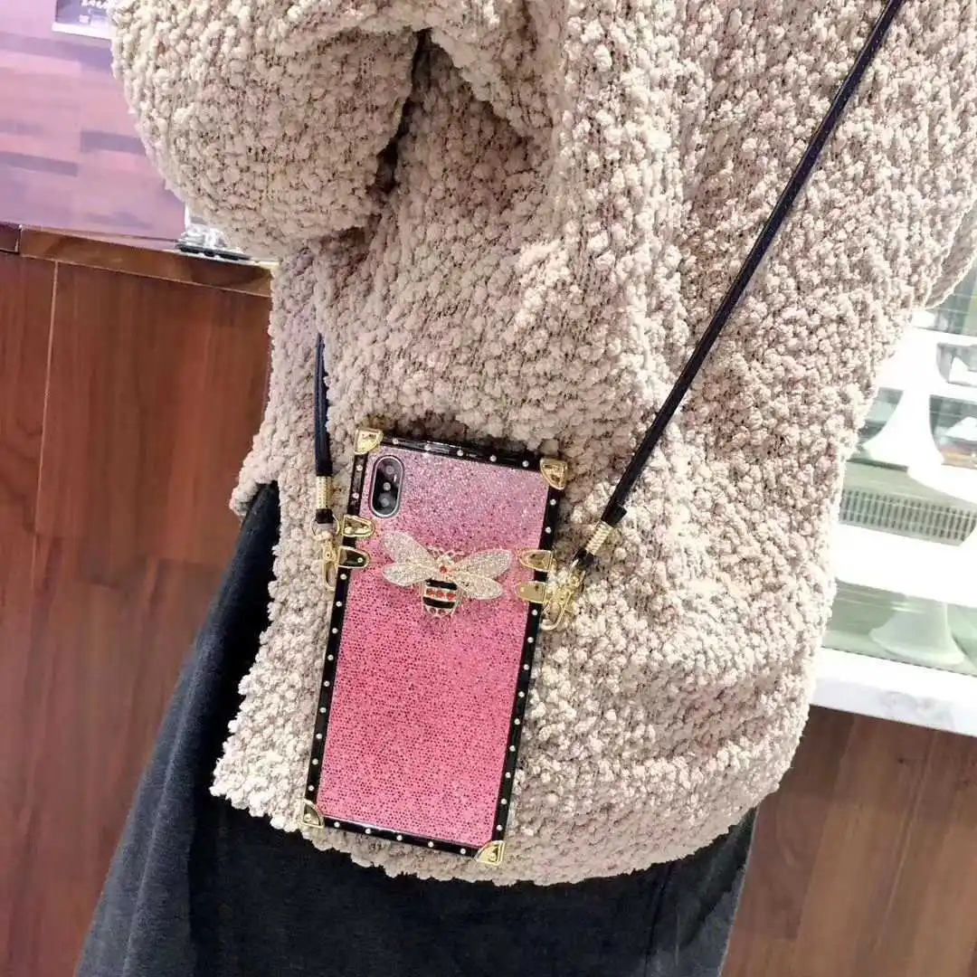 Fashion 3d Bee Bling With Lanyard Phone Cover Case For Iphone X Xs Max Xr 10 8 7 6 6s Plus Luxury Soft Silicone Coque Fundas
Fashion 3d Bee Bling With Lanyard Phone Cover Case For Iphone X Xs Max Xr 10 8 7 6 6s Plus Luxury Soft Silicone Coque Fundas