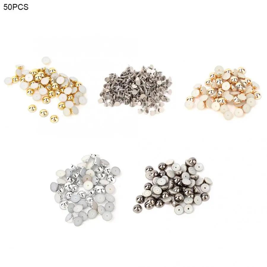 50 Pcs 8mm Half Round Bright Electroplate Pearl Rivet for Cloth Hat Decoration Studs and Spikes for Clothes
50 Pcs 8mm Half Round Bright Electroplate Pearl Rivet for Cloth Hat Decoration Studs and Spikes for Clothes