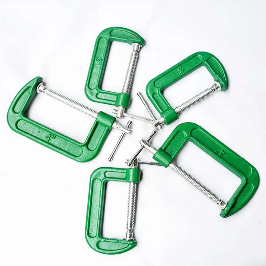 Heavy Duty C Clamp G Clamp Iron Frame With Steel Spindle & Handle with 8 Different Sizes Perfect for Woodwork Metal Tool
Heavy Duty C Clamp G Clamp Iron Frame With Steel Spindle & Handle with 8 Different Sizes Perfect for Woodwork Metal Tool