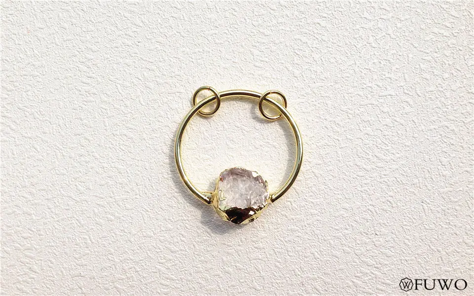 Ring With Rock Crystal Quartz Pendant 7