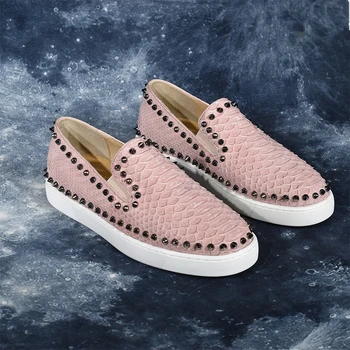 Luxury Rivets Women Leather Sneakers Runway Low Top Slip On Flats Casual Shoes Luxury party Wedding Shoes Woman zapatos de muje
Luxury Rivets Women Leather Sneakers Runway Low Top Slip On Flats Casual Shoes Luxury party Wedding Shoes Woman zapatos de muje