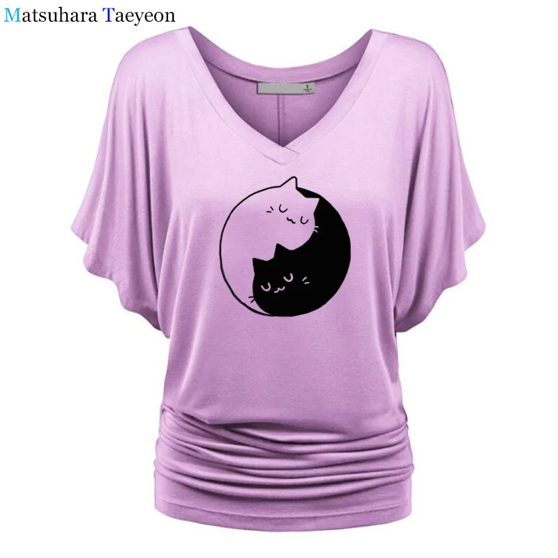 Pkorli Yin Yang Cats Kittens T-Shirt Women Funny Cute Cat T Shirt Cotton Batwing Sleeve Funny T-Shirts For Lady Harajuku T01
Pkorli Yin Yang Cats Kittens T-Shirt Women Funny Cute Cat T Shirt Cotton Batwing Sleeve Funny T-Shirts For Lady Harajuku T01