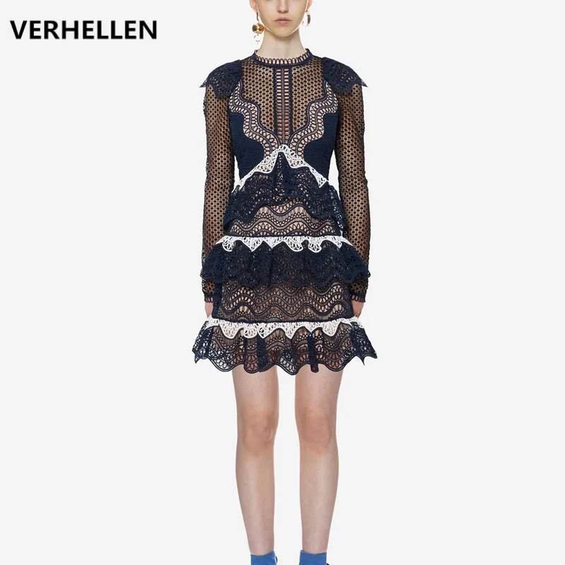 VERHELLEN High Quality Self Portrait Dress 2019 Autumn Women's Long Sleeve Hollow Out Ruffles Patchwork Cake Lace Dress Vestidos
VERHELLEN High Quality Self Portrait Dress 2019 Autumn Women's Long Sleeve Hollow Out Ruffles Patchwork Cake Lace Dress Vestidos