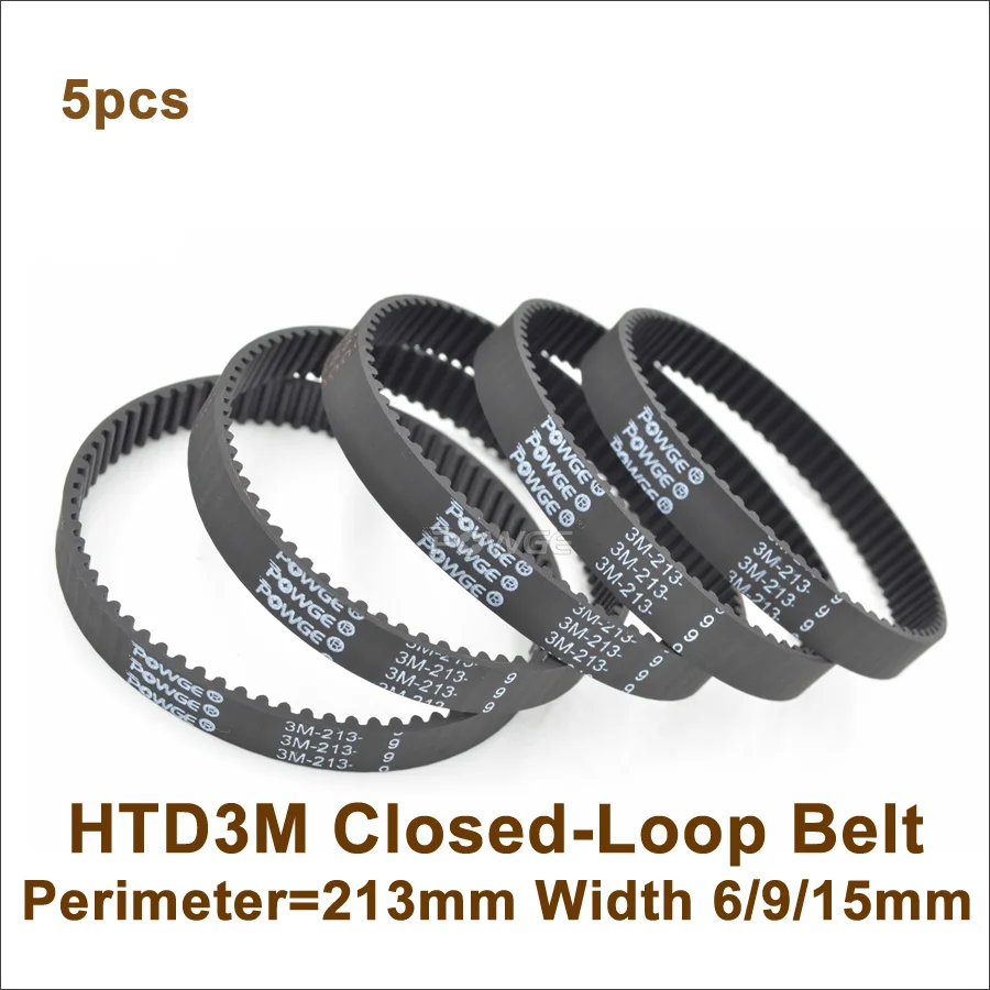 POWGE 5pcs 213 HTD 3M Timing Belt Width 6/9/15mm Perimeter 213mm Teeth 71 HTD3M Rubber Closed-Loop Belt 213-3M
POWGE 5pcs 213 HTD 3M Timing Belt Width 6/9/15mm Perimeter 213mm Teeth 71 HTD3M Rubber Closed-Loop Belt 213-3M