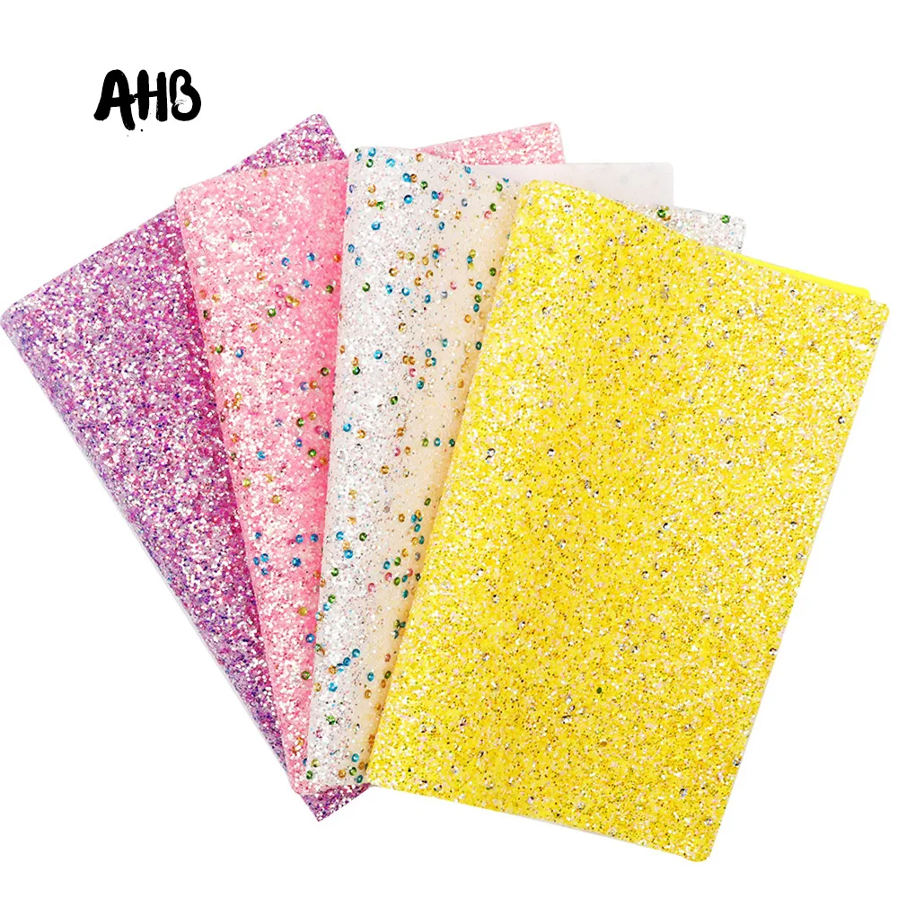 AHB Glitter Faux Leather Fabric Chunky Sheet With Circle Sequin For Bows Bags Making Handmade Crafts Leatherette Decor Materials
AHB Glitter Faux Leather Fabric Chunky Sheet With Circle Sequin For Bows Bags Making Handmade Crafts Leatherette Decor Materials