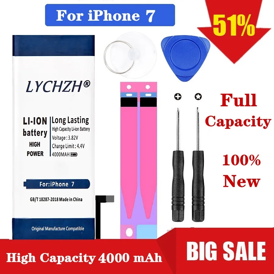 High Larger Capacity 4000mAh Battery for iphone 7 Battery for iphone7 for iphone 7G for iphone7G Batteries tools+Sticker
High Larger Capacity 4000mAh Battery for iphone 7 Battery for iphone7 for iphone 7G for iphone7G Batteries tools+Sticker