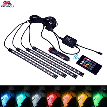 KEYECU 4x 7 Color 12 LED Car RGB Music Interior Multicolor Atmosphere Floor Underdash Lighting RGB Music Control Strip Lights
KEYECU 4x 7 Color 12 LED Car RGB Music Interior Multicolor Atmosphere Floor Underdash Lighting RGB Music Control Strip Lights