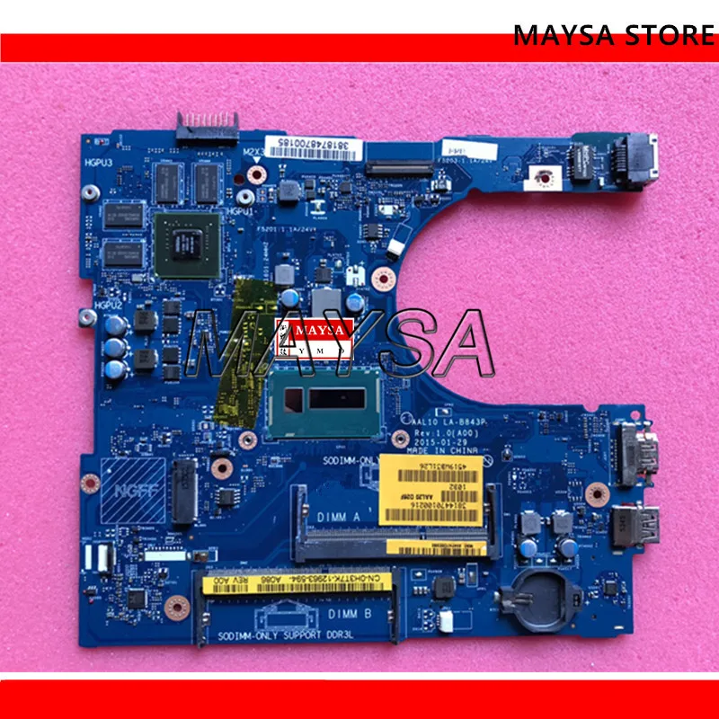 KEFU CN-0H3T7K H3T7K FOR Dell Inspiron 5458 5558 Laptop Motherboard AAL10 LA-B843P REV:1.0(A00) I5-5250U HDMI port mainboard
KEFU CN-0H3T7K H3T7K FOR Dell Inspiron 5458 5558 Laptop Motherboard AAL10 LA-B843P REV:1.0(A00) I5-5250U HDMI port mainboard