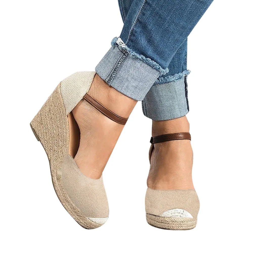 YOUYEDIAN Women Fashion Flock Wedges High Ankle Outdoor Sandals Round Toe Casual Shoes chaussure plate femme printemps ete#3
YOUYEDIAN Women Fashion Flock Wedges High Ankle Outdoor Sandals Round Toe Casual Shoes chaussure plate femme printemps ete#3