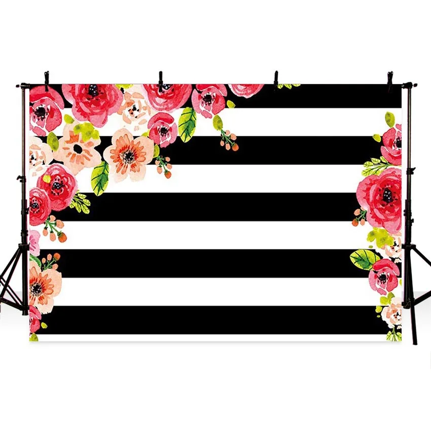 Vinyl Photography Backgrounds Pink Red Floweer Black White Stripes Decor Photo Booth Children Kids Backdrop Photo Studio
Vinyl Photography Backgrounds Pink Red Floweer Black White Stripes Decor Photo Booth Children Kids Backdrop Photo Studio