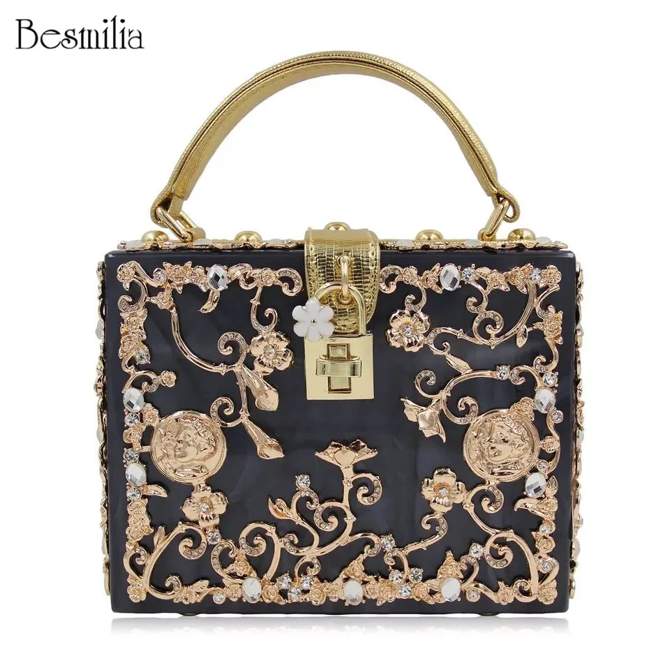 Luxury diamond flowers hollow relief Acrylic clutch evening bag lock ladies handbag mini flap box shape bag shoulder party purse
Luxury diamond flowers hollow relief Acrylic clutch evening bag lock ladies handbag mini flap box shape bag shoulder party purse