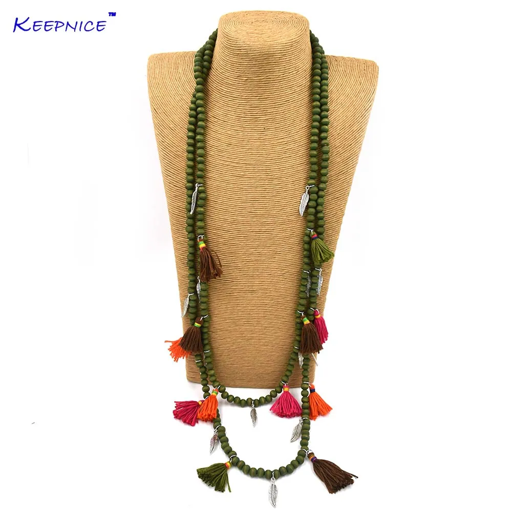 New Bohemia Boho woode beaded Necklaces colorful tassel pendants layered long necklace Multi-Layer statement Necklaces
New Bohemia Boho woode beaded Necklaces colorful tassel pendants layered long necklace Multi-Layer statement Necklaces