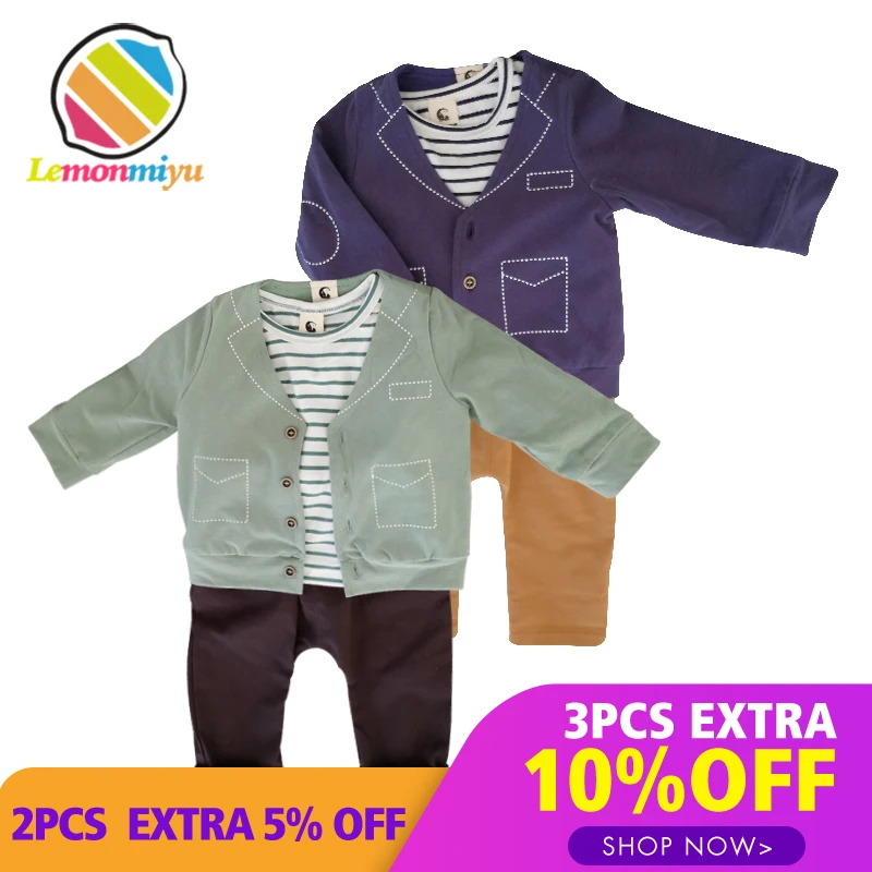 Lemonmiyu Spring 3pcs Baby Sets Infants Cotton Clothing Sets Newborn Striped Sweatshirts Long Pants Buttons Jacket Outfits Suits
Lemonmiyu Spring 3pcs Baby Sets Infants Cotton Clothing Sets Newborn Striped Sweatshirts Long Pants Buttons Jacket Outfits Suits