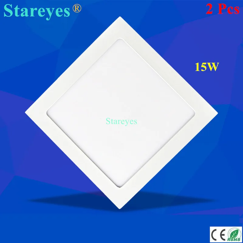 

Free shipping 2 pcs Square LED Panel Light 15W AC 85-265V 200mm 1300 lm SMD 2835 lamp downlight light bulb led ceiling lighting