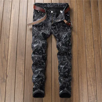 Newly Fashion Streetwear Mens Jeans Black Color Casual Punk Pants Printed Jeans Men Slim Fit Elastic Hip Hop Jeans Stretch
Newly Fashion Streetwear Mens Jeans Black Color Casual Punk Pants Printed Jeans Men Slim Fit Elastic Hip Hop Jeans Stretch