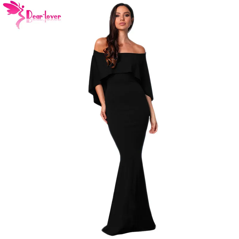 Dear Lover Sexy Long Evening Party Dress Black Off Shoulder Poncho Formal Gown Mermaid Dress Robe Femme Ete Vestido Longo 610235
Dear Lover Sexy Long Evening Party Dress Black Off Shoulder Poncho Formal Gown Mermaid Dress Robe Femme Ete Vestido Longo 610235