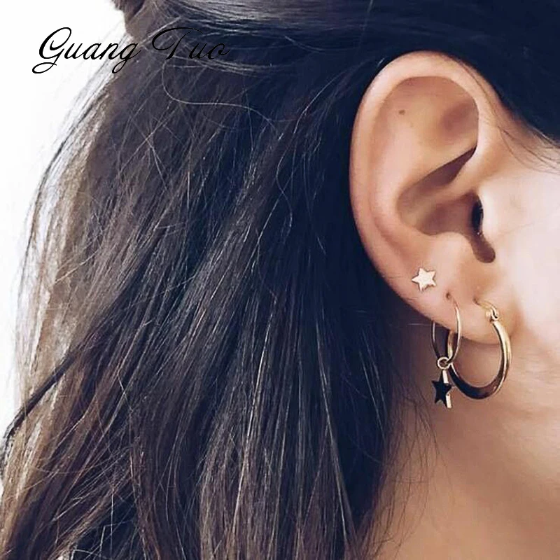 ES226 New Fashion Earrings Creative Fashion Star Earrings Circular Pattern Lady's Personality And Four Earrings Set Wholesale
ES226 New Fashion Earrings Creative Fashion Star Earrings Circular Pattern Lady's Personality And Four Earrings Set Wholesale