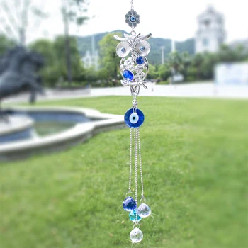 H&D Blue Evil Eye Bead (Nazar) Owl Suncatcher Amulet Wall Hanging Decoration-Home Blessing Gift Good Luck and Protection Pendant
H&D Blue Evil Eye Bead (Nazar) Owl Suncatcher Amulet Wall Hanging Decoration-Home Blessing Gift Good Luck and Protection Pendant