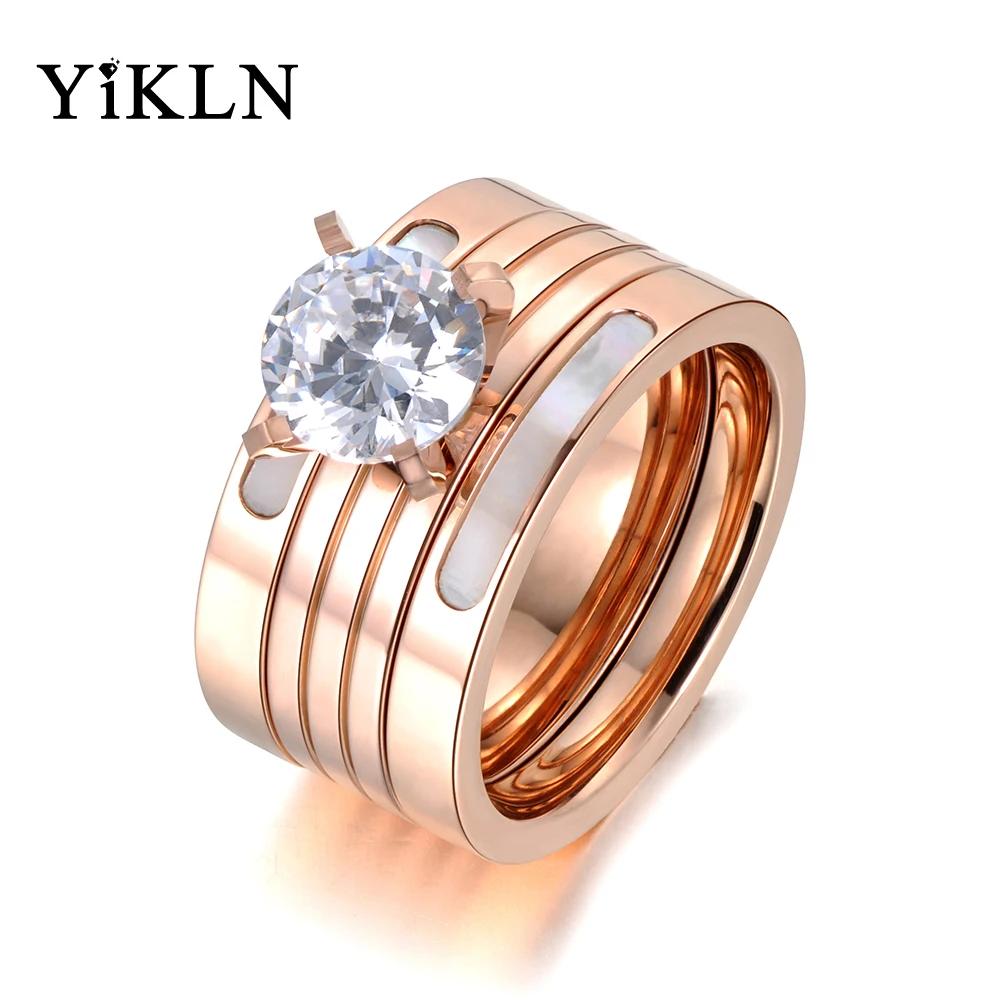 YiKLN Shell & CZ Crystal 3 In 1 Wedding Rings Jewelry For Women Stainless Steel Rhinestone Engagement Anniversary Gift YR18053
YiKLN Shell & CZ Crystal 3 In 1 Wedding Rings Jewelry For Women Stainless Steel Rhinestone Engagement Anniversary Gift YR18053