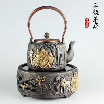 1400ml Treasure ironware Cast iron Teapot Oxidized Uncoated Kung Fu Tea Health Iron Pot Boiled Tea iron Kettle Free Shipping
1400ml Treasure ironware Cast iron Teapot Oxidized Uncoated Kung Fu Tea Health Iron Pot Boiled Tea iron Kettle Free Shipping