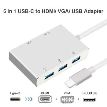5-in-1 Multi Functional Converter Type-C To HDMI VGA USB 3.0 Multi-port Plug-and-Play Adapter Cable
5-in-1 Multi Functional Converter Type-C To HDMI VGA USB 3.0 Multi-port Plug-and-Play Adapter Cable