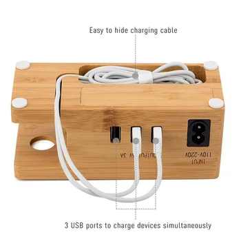 Wooden Charging Dock Station Bamboo Charger Holder Stand Compatible with iPhone Apple Watch 8899
Wooden Charging Dock Station Bamboo Charger Holder Stand Compatible with iPhone Apple Watch 8899