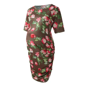 vetement femme Women Maternity pregnant dress clothe Print Short Sleeve Round Neck Ruched Fitted Knee Length Dress ropa de mujer
vetement femme Women Maternity pregnant dress clothe Print Short Sleeve Round Neck Ruched Fitted Knee Length Dress ropa de mujer