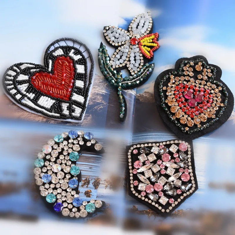 3D Handmade Rhinestone beaded Patches ,flower,moon,heart badge Sew on Crystal patch for clothing beading Applique glass patch
3D Handmade Rhinestone beaded Patches ,flower,moon,heart badge Sew on Crystal patch for clothing beading Applique glass patch