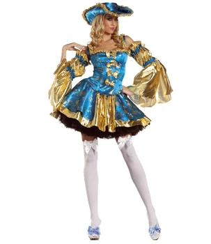 Blue Gold Pirates of the Caribbean cosplay dress+hat fashion Halloween carnival women sexy costume party costume uniform Adult
Blue Gold Pirates of the Caribbean cosplay dress+hat fashion Halloween carnival women sexy costume party costume uniform Adult