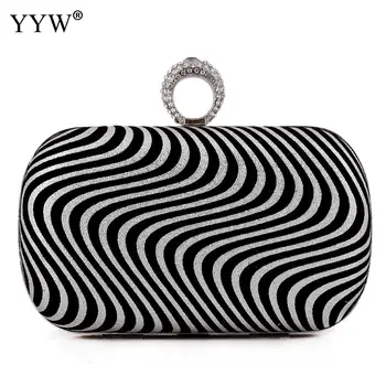 Black Zebra Evening Clutch Bag Finger Ring Women Bags Rhinestone Wedding Striped Handbags Bridal Metal Mini Clutches Bag Chain
Black Zebra Evening Clutch Bag Finger Ring Women Bags Rhinestone Wedding Striped Handbags Bridal Metal Mini Clutches Bag Chain