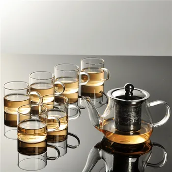 Transparent Heat-resistant Glass Teapot set Stainless Steel Inner Teapot with Handmade creative Small Tea Cup Office Tea Cup
Transparent Heat-resistant Glass Teapot set Stainless Steel Inner Teapot with Handmade creative Small Tea Cup Office Tea Cup