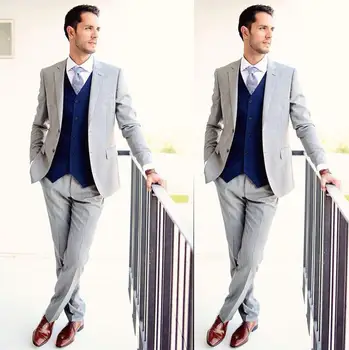 New Gray Men Two Buttons Wedding Suits Groom Tuxedos Business Groomsmen Best Man Suit Custom Made Jacket+Pants+Vest
New Gray Men Two Buttons Wedding Suits Groom Tuxedos Business Groomsmen Best Man Suit Custom Made Jacket+Pants+Vest