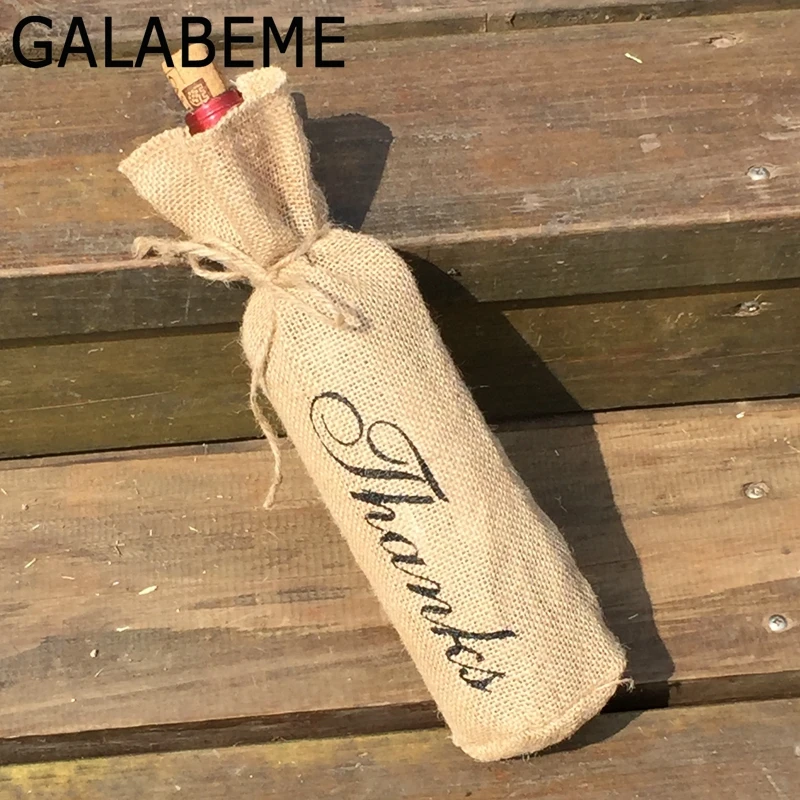 Galabeme 1piece 12cmX30CM Burlap Wine Bottle Bag with MERCI thanks Champagne Sleeve Holder rustic wedding decoration
Galabeme 1piece 12cmX30CM Burlap Wine Bottle Bag with MERCI thanks Champagne Sleeve Holder rustic wedding decoration