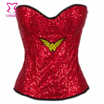 Red Sequin Party Wonder Woman Cosplay Sexy Corset Gothic Clothing Corsets And Bustiers Burlesque Costumes Espartilhos E Corpetes
Red Sequin Party Wonder Woman Cosplay Sexy Corset Gothic Clothing Corsets And Bustiers Burlesque Costumes Espartilhos E Corpetes