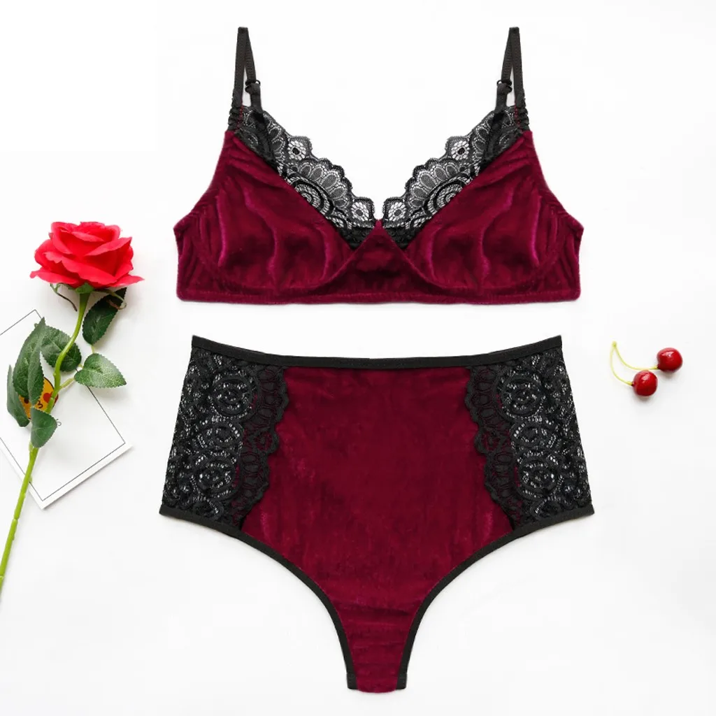 Fashion Women Plus Size Bra Plus Contrast Lace Velvet One Lingerie Set Sleepwear sous vetement femme sexy ensemble Back Closure
Fashion Women Plus Size Bra Plus Contrast Lace Velvet One Lingerie Set Sleepwear sous vetement femme sexy ensemble Back Closure