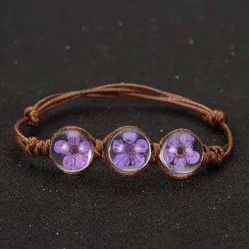 LKO Glass Ball Bracelet Weave Lucky Flower Bracelets Handmade Woven Dried Flowers Glass Beads Bracelet Women Jewelry
LKO Glass Ball Bracelet Weave Lucky Flower Bracelets Handmade Woven Dried Flowers Glass Beads Bracelet Women Jewelry