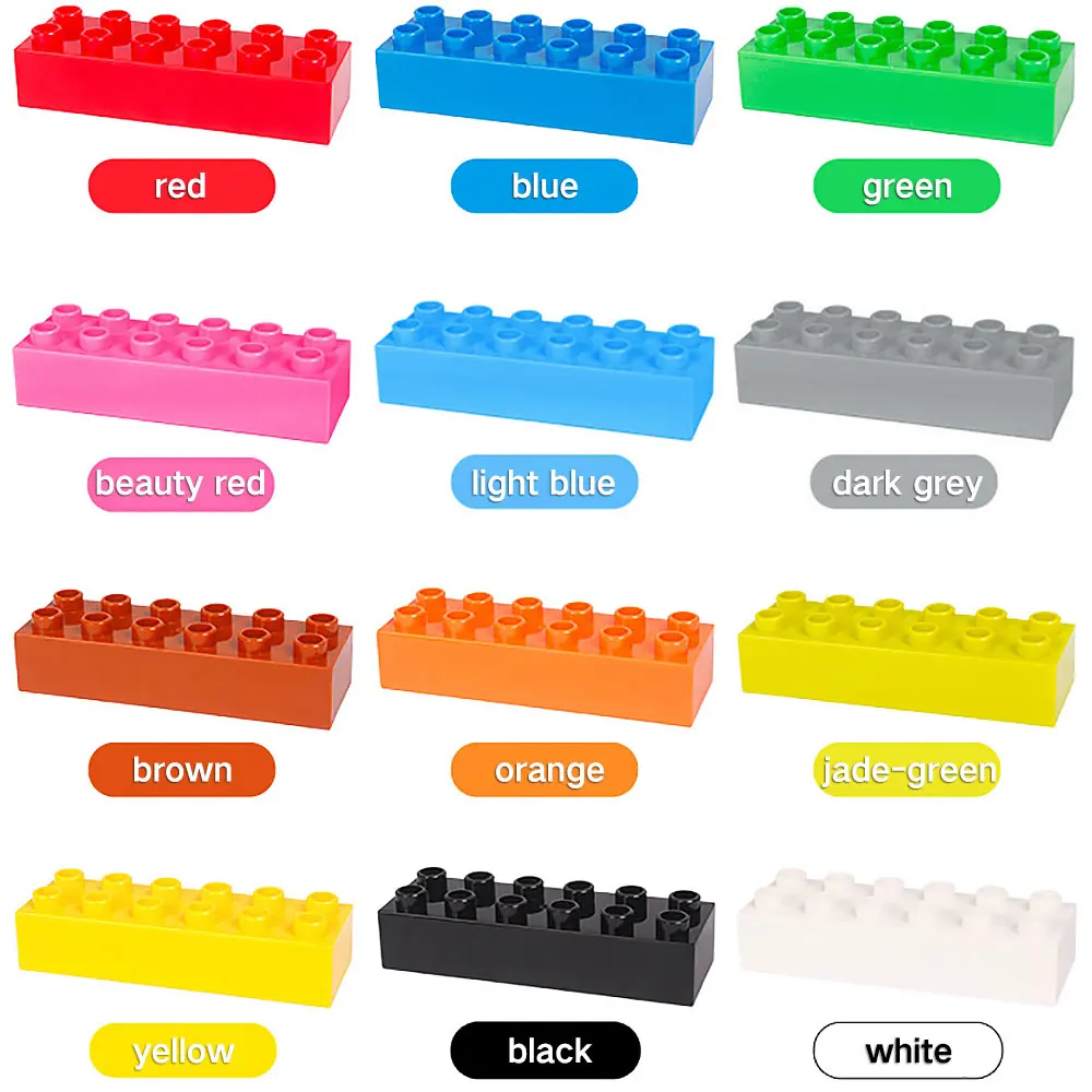 Large Big particle building blocks Bricks Accessories Colorful 2×6 Thick brick toys for children kids gifts wiht duploing
Large Big particle building blocks Bricks Accessories Colorful 2×6 Thick brick toys for children kids gifts wiht duploing