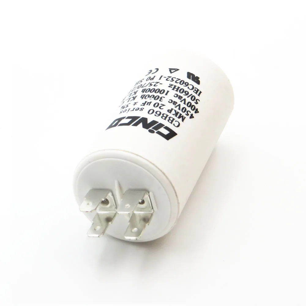 CBB60 Motor Run Capacitors 20uF 400 450 V 4pins SH DB Polypropylene Film Ac Water Pump electrical engine mfd mf VAC Volt
CBB60 Motor Run Capacitors 20uF 400 450 V 4pins SH DB Polypropylene Film Ac Water Pump electrical engine mfd mf VAC Volt