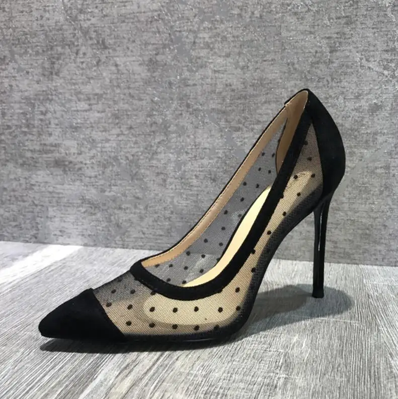 Free shipping fashion Casual women Pumps Black mesh Dot point toe high heels shoes 10cm 8cm party shoes
Free shipping fashion Casual women Pumps Black mesh Dot point toe high heels shoes 10cm 8cm party shoes