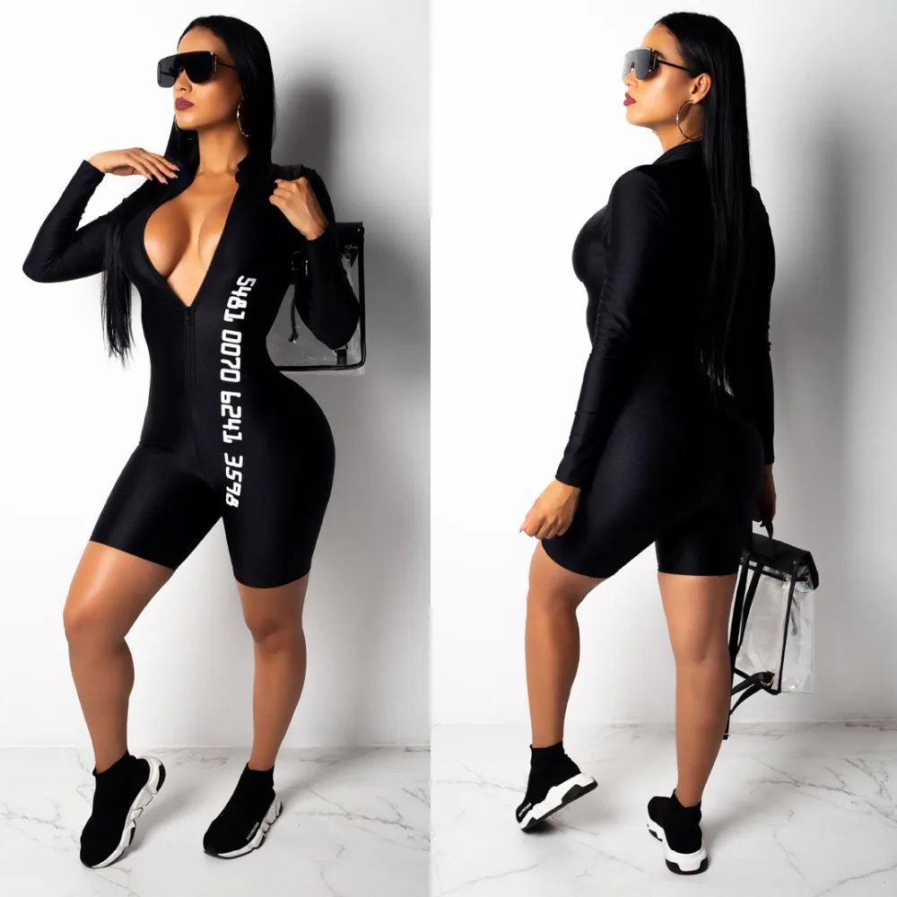New Arrival Sexy Skinny Short Jumpsuit Women Front Zipper Long Sleeve Party Playsuit Autumn Side Letter Casual Bodysuit CY1085
New Arrival Sexy Skinny Short Jumpsuit Women Front Zipper Long Sleeve Party Playsuit Autumn Side Letter Casual Bodysuit CY1085